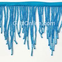 3" Chevron Deluxe Turquoise Blue Beaded Fringe